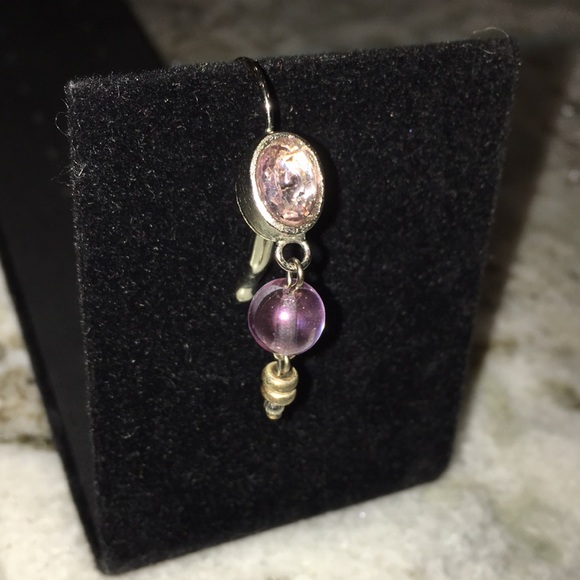 Purple Beaded Earrings - Picture 3 of 5